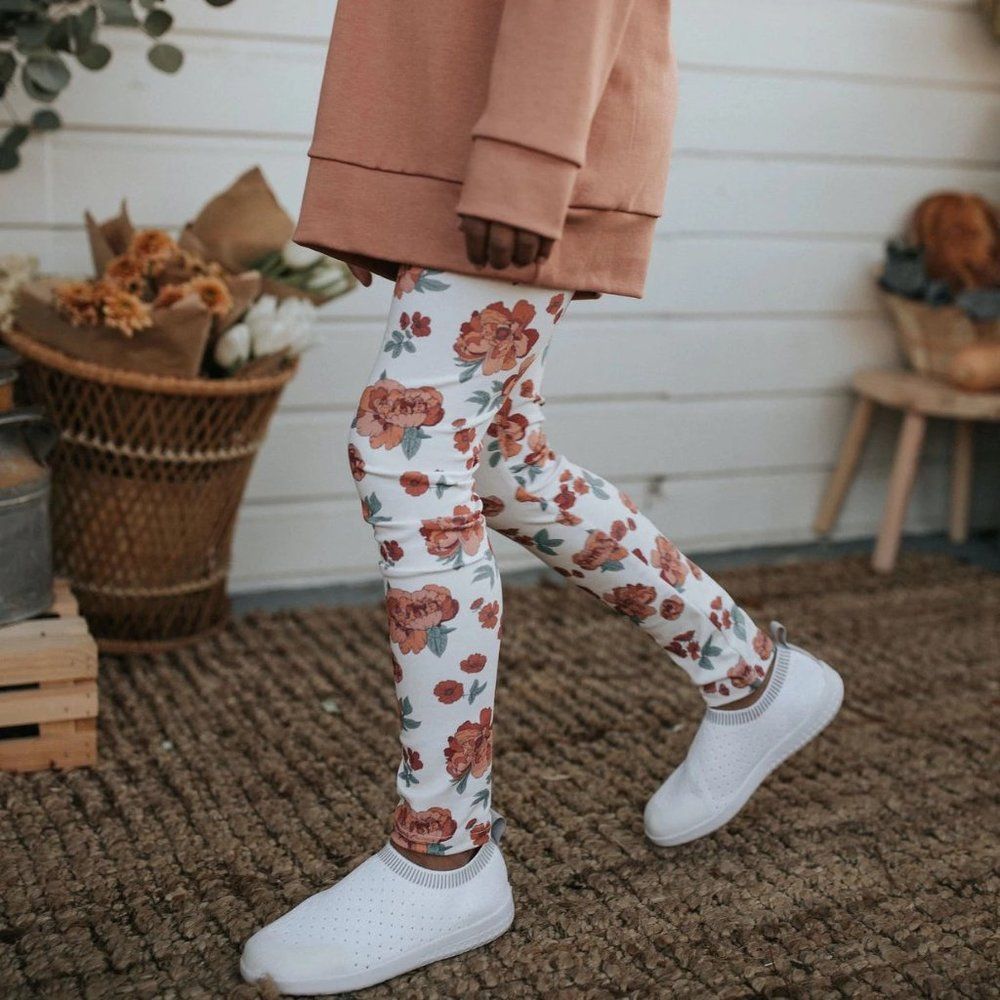 NEW Little & Lively Leggings Peony Print
